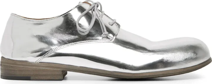 Metallic Leather Derby Shoes