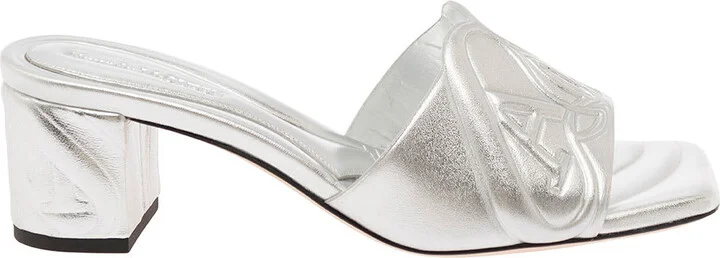 Metallic Leather Flat Sandal