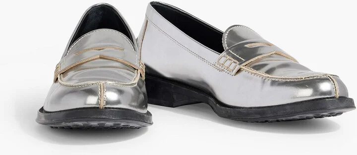 Metallic leather loafers - Image 2
