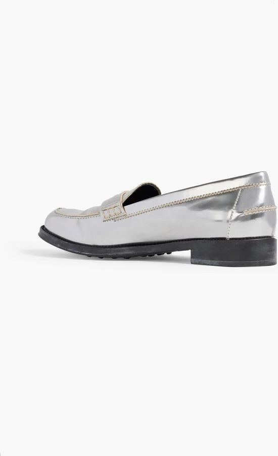 Metallic leather loafers - Image 3