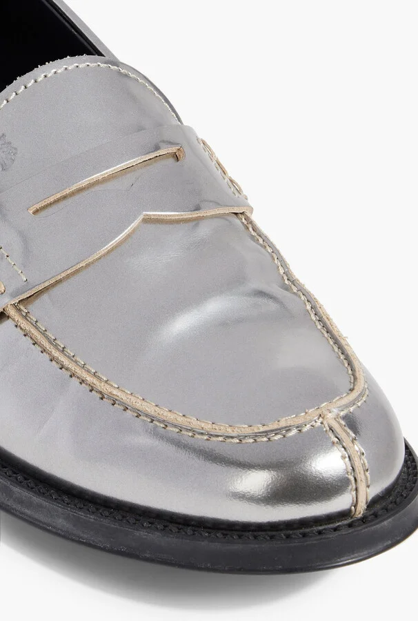 Metallic leather loafers - Image 4