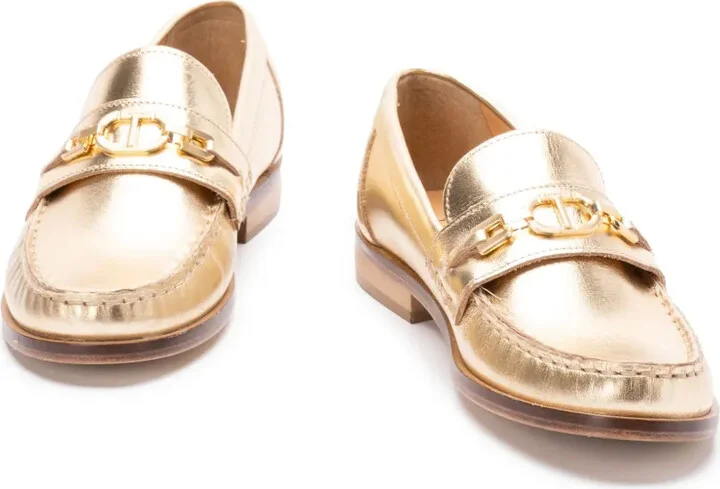Metallic-Leather Loafers - Image 3