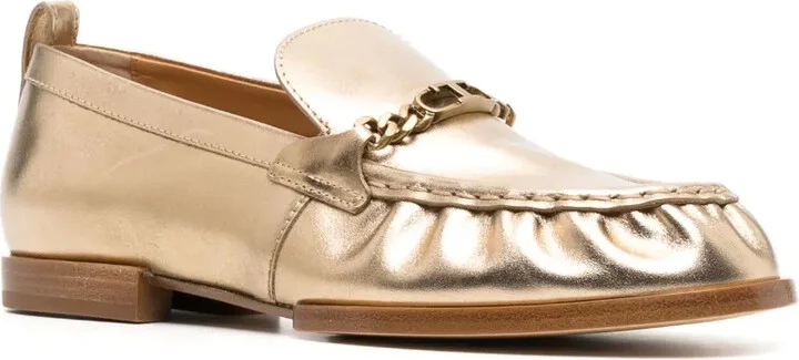 Metallic Leather Loafers - Image 2