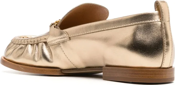 Metallic Leather Loafers - Image 3