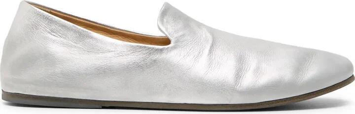 Metallic-Leather Loafers