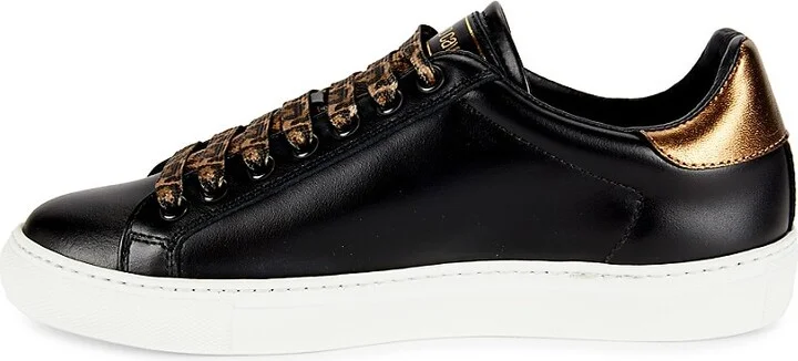 Metallic Leather Low Top Sneakers - Image 4
