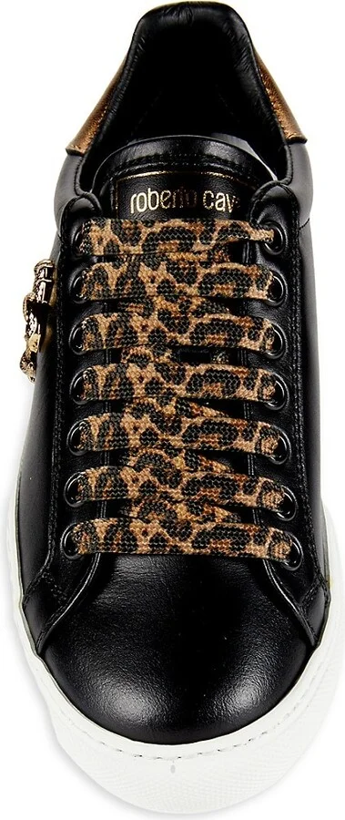 Metallic Leather Low Top Sneakers - Image 5