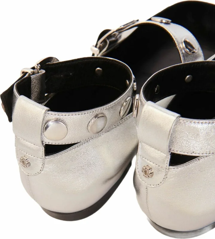 Metallic leather Mary Janes - Image 5