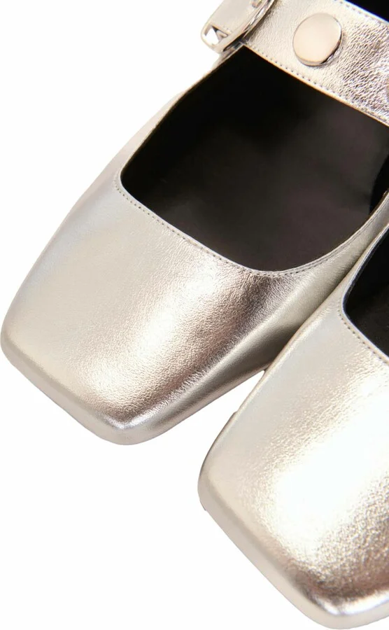 Metallic leather Mary Janes - Image 6