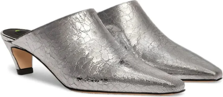 Metallic Leather Mules - Image 2