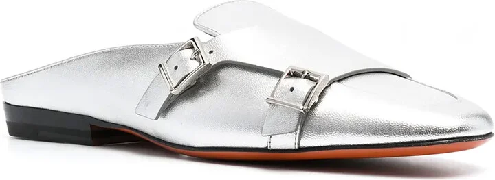 Metallic Leather Mules - Image 2