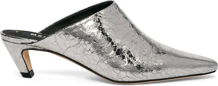 Metallic Leather Mules