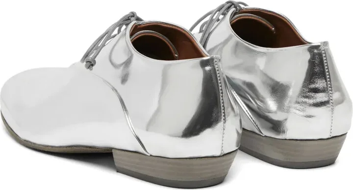 Metallic Leather Oxford Shoes - Image 3