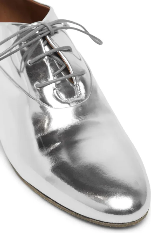 Metallic Leather Oxford Shoes - Image 4