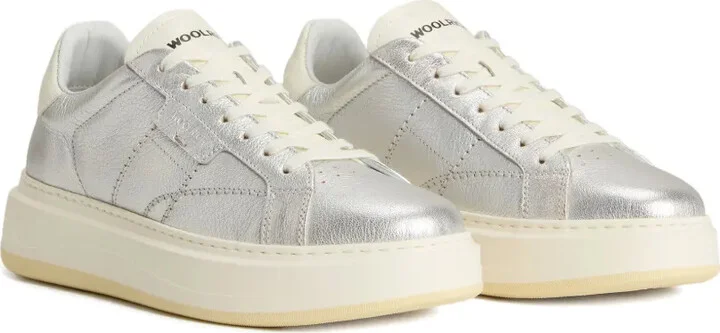 Metallic-Leather Platform Sneakers - Image 2