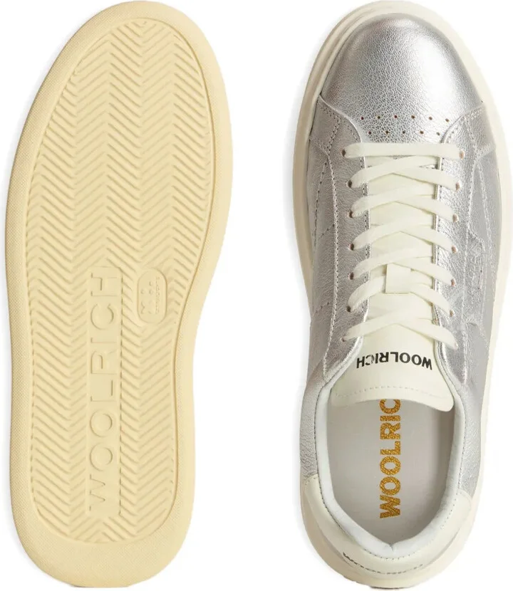 Metallic-Leather Platform Sneakers - Image 4