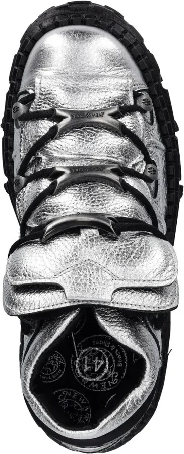 Metallic Leather Platform Sneakers - Image 4