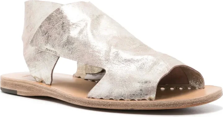 Metallic Leather Sandals - Image 2