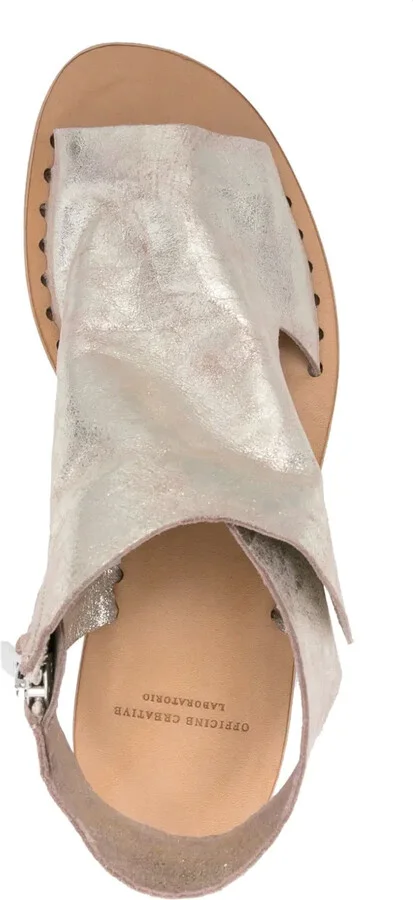 Metallic Leather Sandals - Image 4