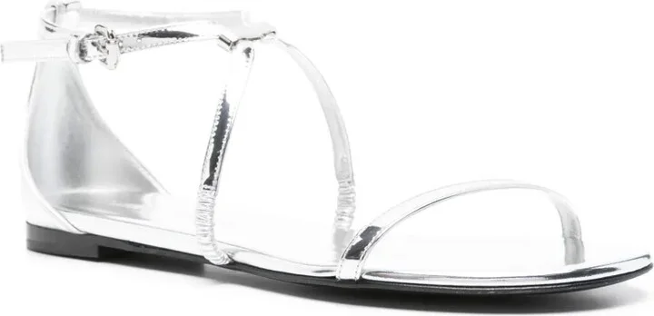 Metallic Leather Sandals - Image 2