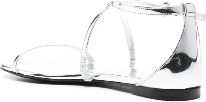 Metallic Leather Sandals - Image 3