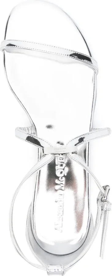 Metallic Leather Sandals - Image 4