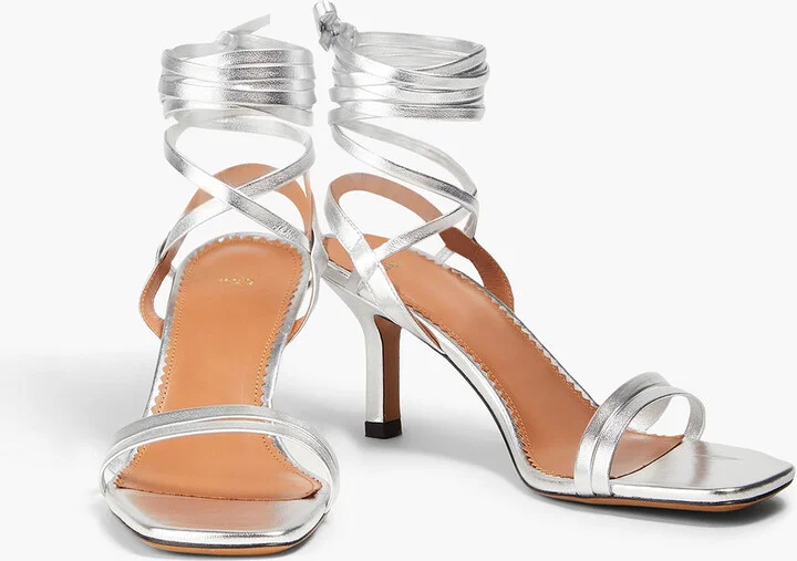 Metallic leather sandals - Image 2