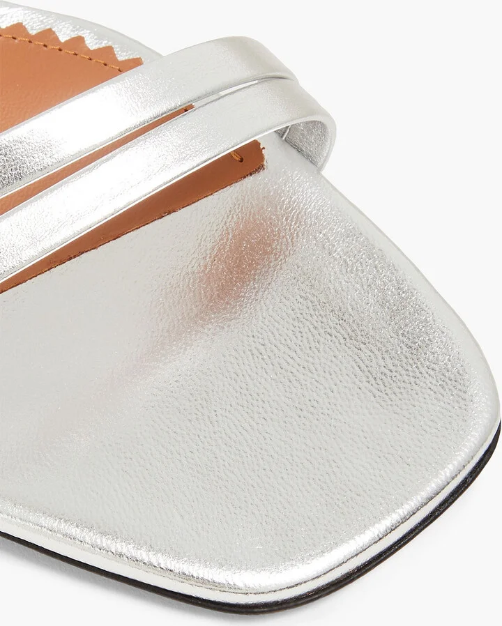 Metallic leather sandals - Image 4
