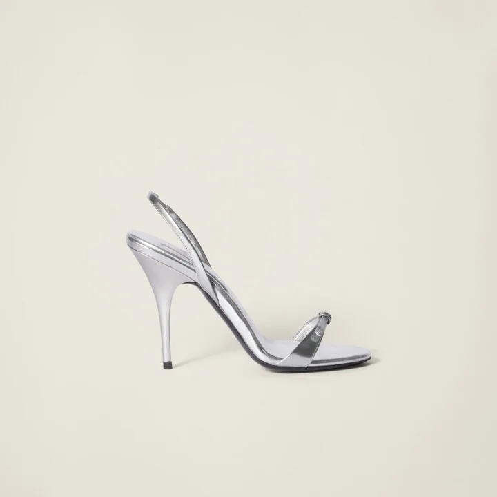 Metallic leather sandals - Image 2