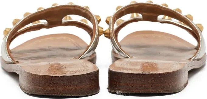 Metallic-Leather Sandals - Image 3