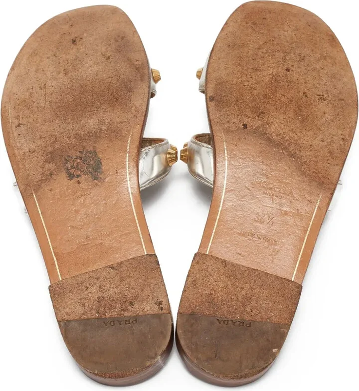 Metallic-Leather Sandals - Image 4