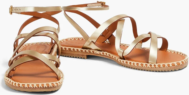 Metallic leather sandals - Image 2