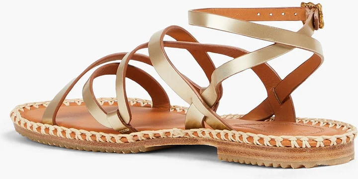 Metallic leather sandals - Image 3