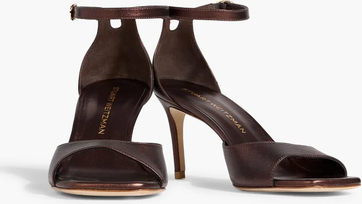 Metallic leather sandals - Image 5