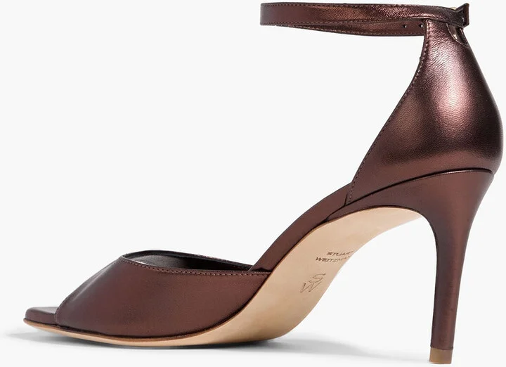 Metallic leather sandals - Image 6