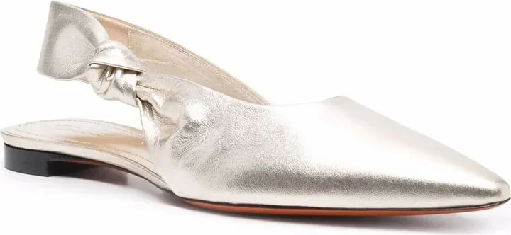 Metallic Leather Sandals - Image 2