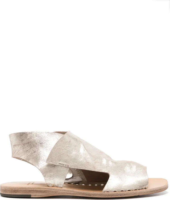 Metallic Leather Sandals