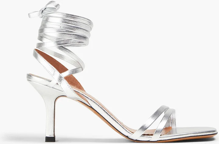 Metallic leather sandals