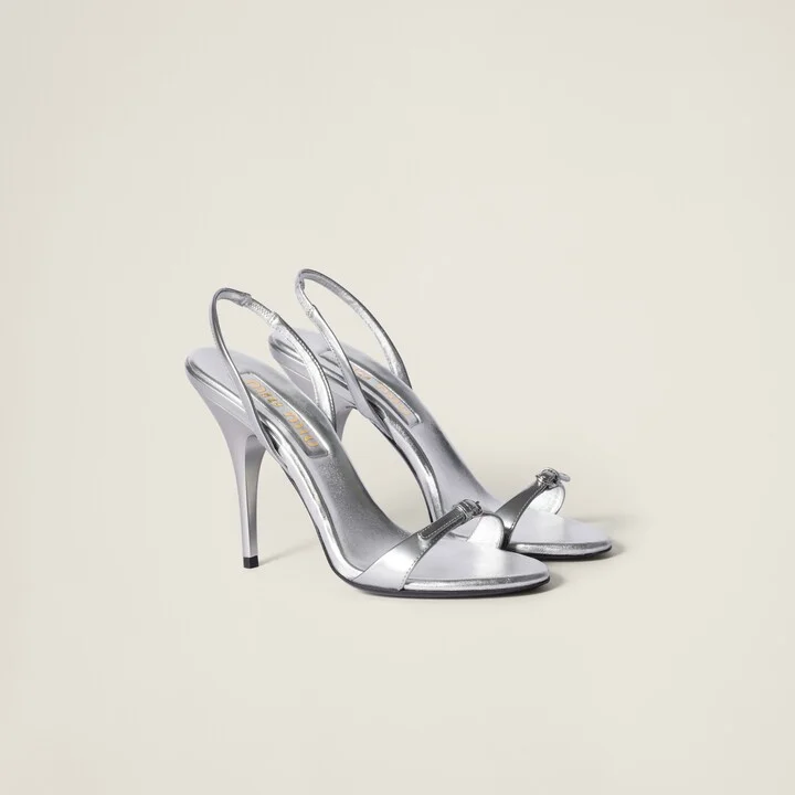 Metallic leather sandals