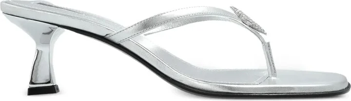 Metallic-Leather Sandals
