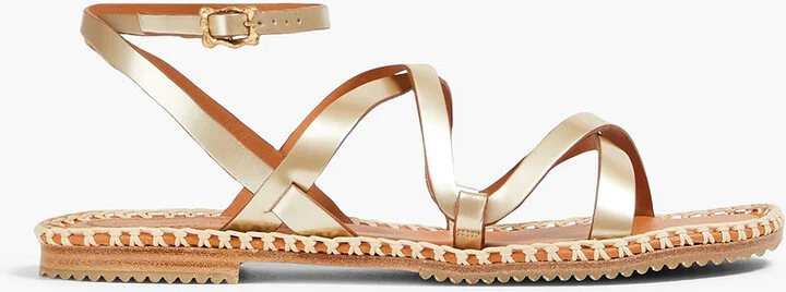 Metallic leather sandals
