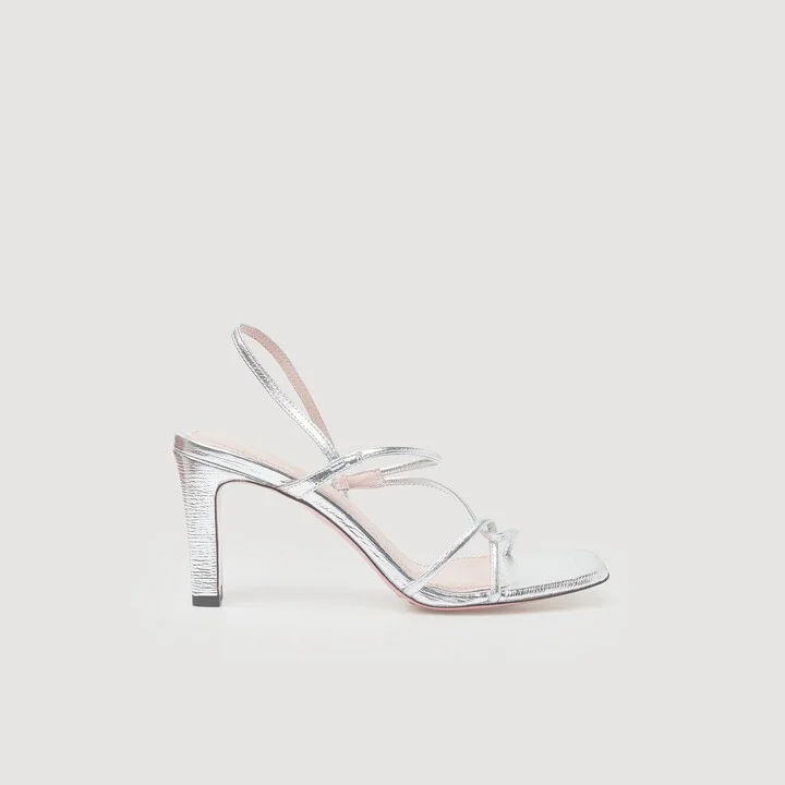 Metallic leather sandals