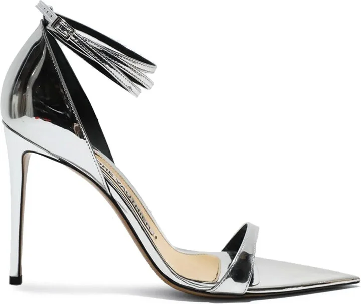 Metallic-Leather Sandals