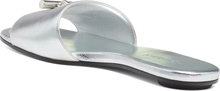 Metallic Leather Slide Sandal - Image 2