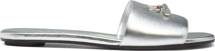Metallic Leather Slide Sandal - Image 3