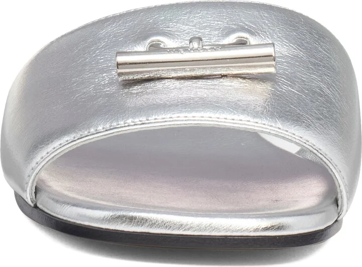 Metallic Leather Slide Sandal - Image 4