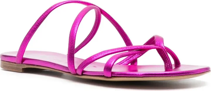 Metallic Leather Slides - Image 2