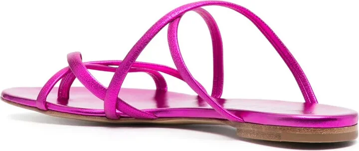 Metallic Leather Slides - Image 3