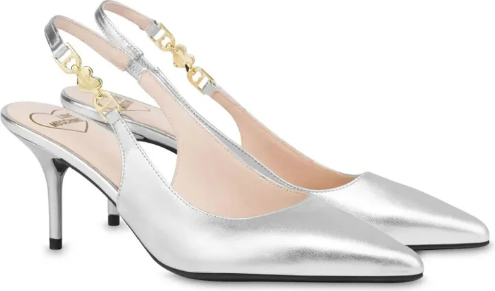 Metallic-Leather Sling-Back Pumps - Image 2