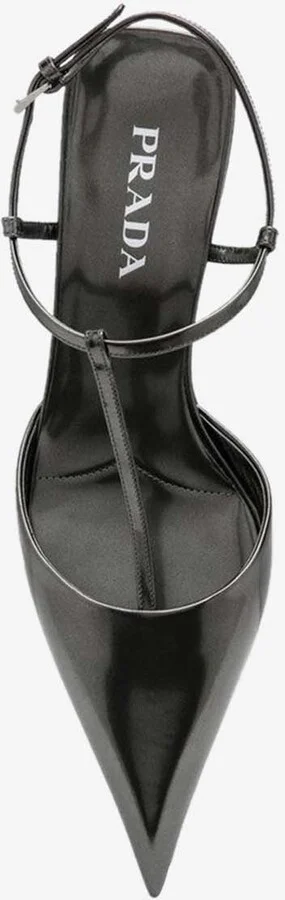 Metallic Leather Slingback Pumps - Image 2